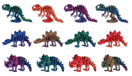 3D PRINTED Dinosauro 14cm (In Box 16×21,5cm) assortiti…x36